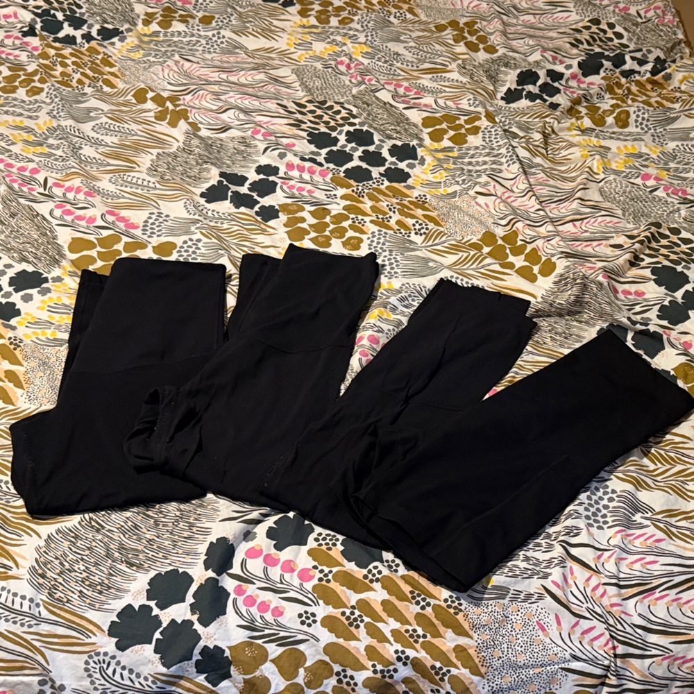 Lot of Maternity Leggings/Bike Shorts - Solid Black